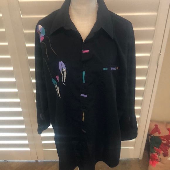 Lucasini | Tops | Lucasini Hand Painted Southwest Theme Blouse | Poshmark